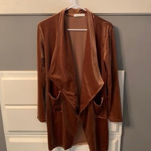Gold Hipster Row long cardigan, size Small